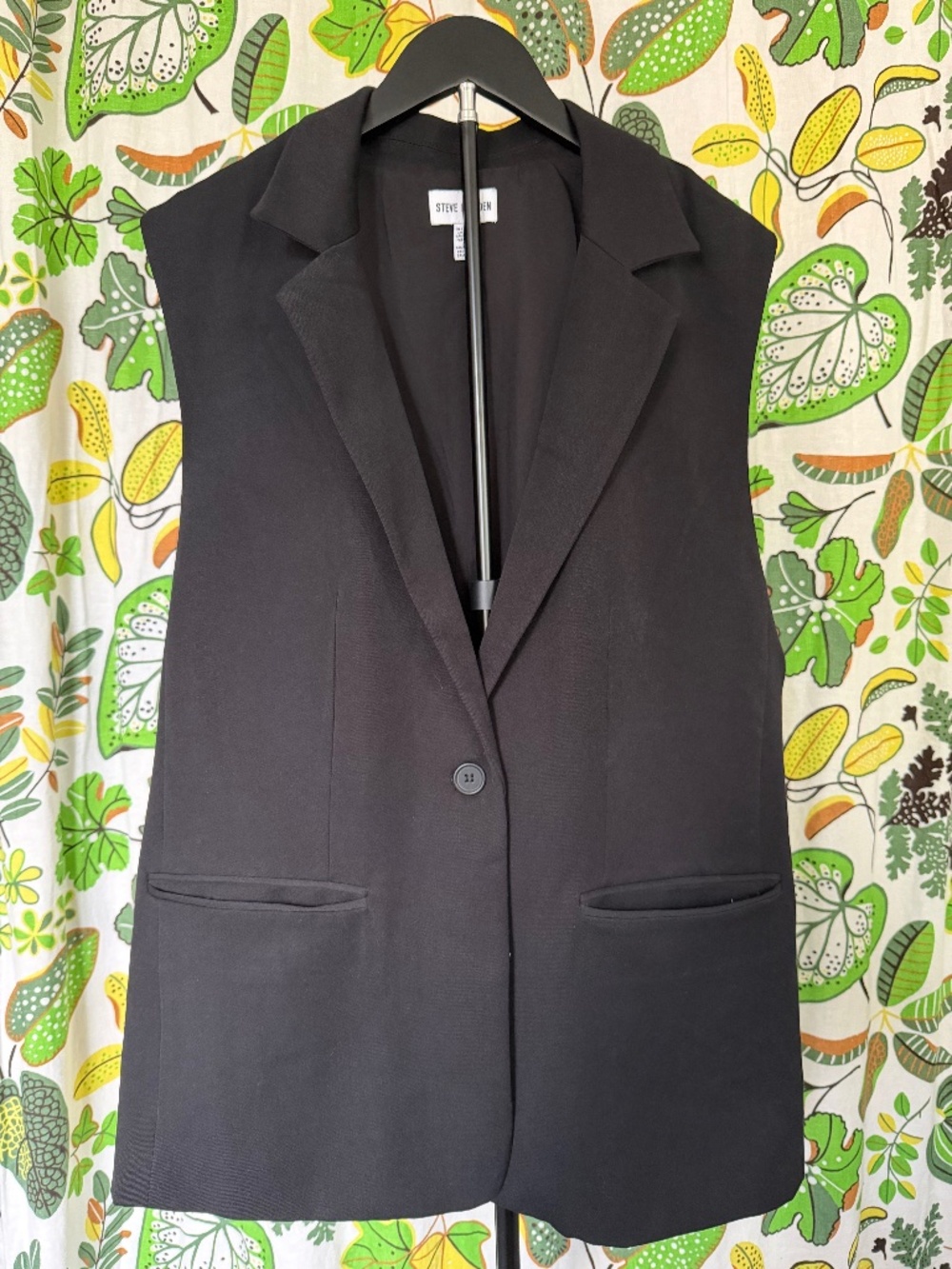 Steve Madden Black Longline Blazer Vest XL
